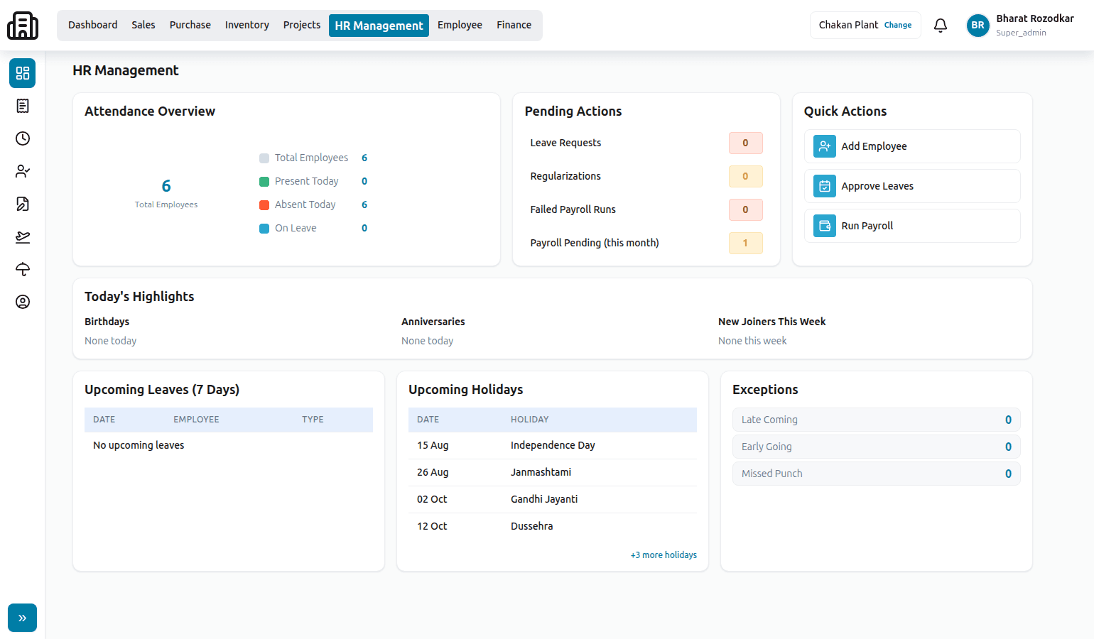 HR & Payroll module screenshot